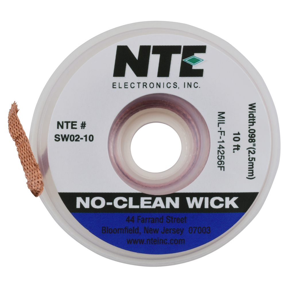 Solder Wick No Clean 4 Blue 10ft .098 Inch Width Nutech