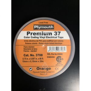 VINYL ELECTRICAL TAPE ORANGE 3/4 IN X 66 FT 7 MIL 600V PREMIUM 37 221 DEG. F P/C