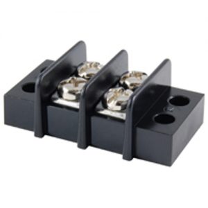 Terminal Block Barrier Dual Row 2 Pole 9.50mm Pitch 300V 20A Panel Mount 22-14awg Wire Range