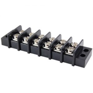 Terminal Block Barrier Dual Row 6 Pole 9.50mm Pitch 300V 20A Panel Mount 22-14awg Wire Range