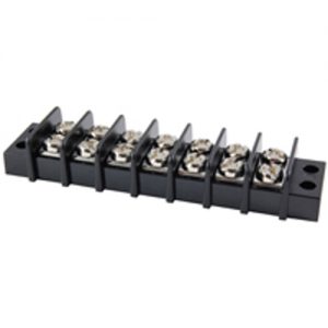 Terminal Block Barrier Dual Row 7 Pole 9.50mm Pitch 300V 20A Panel Mount 22-14awg Wire Range