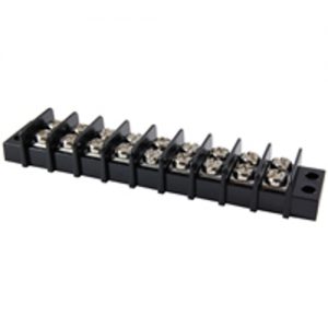 Terminal Block Barrier Dual Row 9 Pole 9.50mm Pitch 300V 20A Panel Mount 22-14awg Wire Range