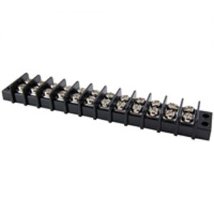 Terminal Block Barrier Dual Row 12 Pole 9.50mm Pitch 300V 20A Panel Mount 22-14awg Wire Range