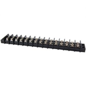Terminal Block Barrier Dual Row 15 Pole 9.50mm Pitch 300V 20A Panel Mount 22-14awg Wire Range