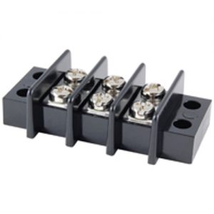 Terminal Block Barrier Dual Row 3 Pole 11.00mm Pitch 300V 25A Panel Mount 22-12awg Wire Range