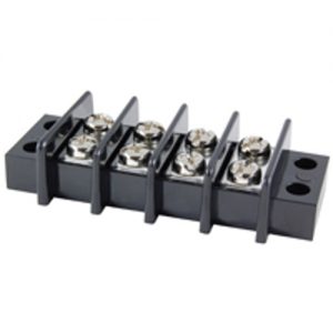 Terminal Block Barrier Dual Row 4 Pole 11.00mm Pitch 300V 25A Panel Mount 22-12awg Wire Range