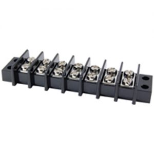 Terminal Block Barrier Dual Row 7 Pole 11.00mm Pitch 300V 25A Panel Mount 22-12awg Wire Range