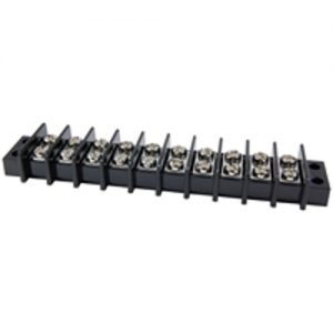 Terminal Block Barrier Dual Row 10 Pole 11.00mm Pitch 300V 25A Panel Mount 22-12awg Wire Range