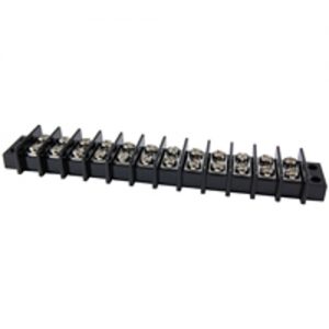 Terminal Block Barrier Dual Row 12 Pole 11.00mm Pitch 300V 25A Panel Mount 22-12awg Wire Range