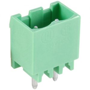 Terminal Block Eurostyle 2 Pole 5.08mm Pitch 300V 15A Socket Vertical PC Mount Terminals
