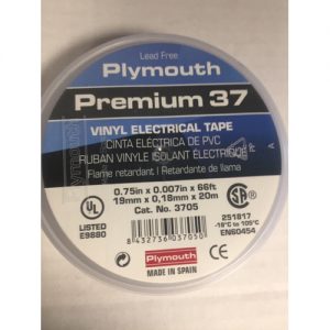VINYL ELECTRICAL TAPE BLUE 3/4 IN X 66 FT 7 MIL 600V PREMIUM 37 221 DEG. F C/L
