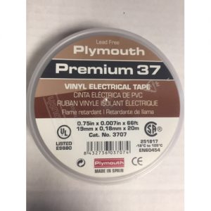 VINYL ELECTRICAL TAPE BROWN 3/4 IN X 66 FT 7 MIL 600V PREMIUM 37 221 DEG. F C/L