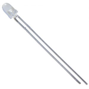 LED 3mm White Clear White Lens 180 Mcd