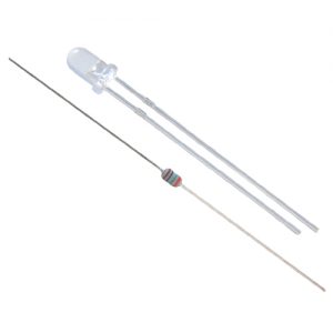 LED 25pcs NTE30140 3mm Red LED Clear Lens With 25 PCs 1/8W 220 Ohm Resistor Ew122