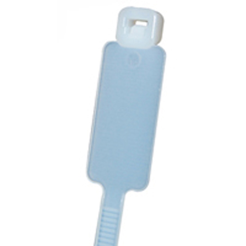 Cable Tie 50 Lb. Identification Type .500 In X 1 In Pad 7.8 In Length Natural Nylon 100/bag         