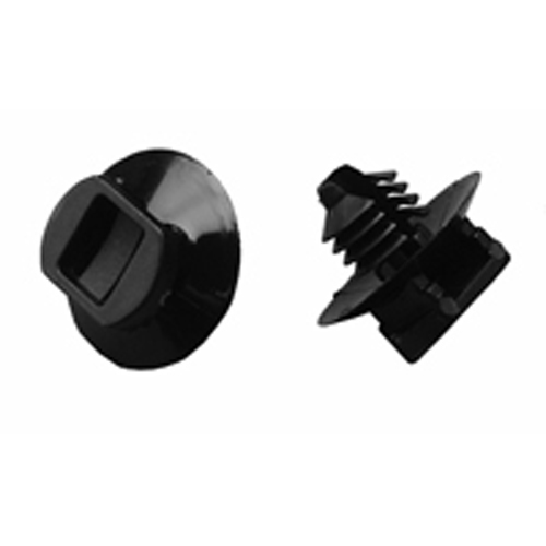 Push Mount Button Type Black Nylon For 1/4 In Mounting Hole 100/bag