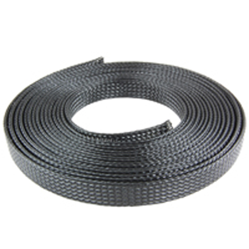 Expandable Sleeving No Fray Braided Polyester 3/4 Inch Diameter Black Flame Retardant 50 Feet       
