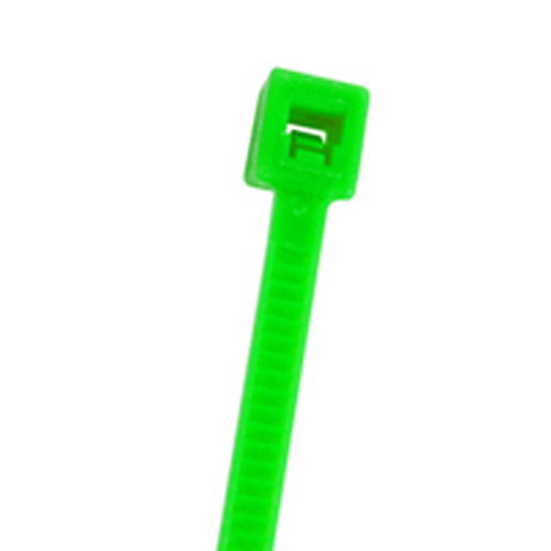 Cable Tie 50 Lb. Standard 7.5 In Length Fluorescent Green Nylon 100/bag                             
