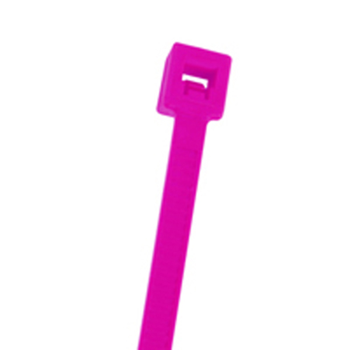 Cable Tie 50 Lb. Standard 7.5 In Length Fluorescent Pink Nylon 100/bag                              