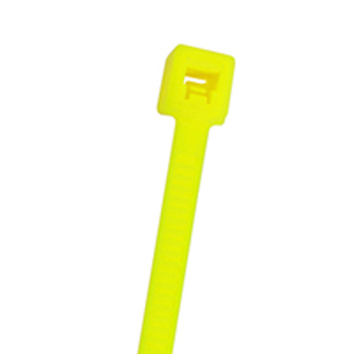 Cable Tie 50 Lb. Standard 7.5 In Length Fluorescent Yellow Nylon 100/bag                            