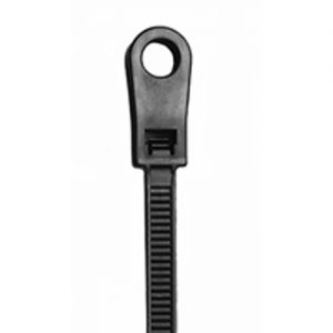 Cable Tie 50lb Mounting Hole type for #10 screw 11.7 inch length UV Black Nylon 1000/bag