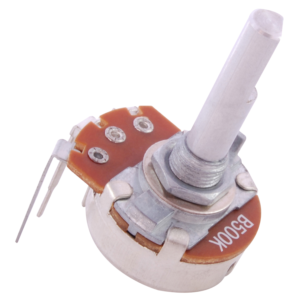 Potentiometer 1/2 Watt 500 Ohm 24mm 6mm Shaft Diameter 1.18 In Shaft Single Turn Combo Terminals    