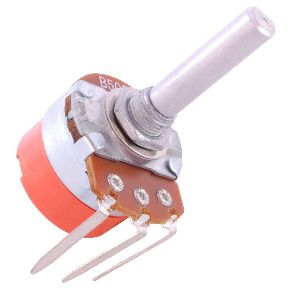 Potentiometer 1/4 Watt 5k Ohm 24mm 6mm Shaft Diameter 1.18 In Shaft Single Turn Combo Terminals     