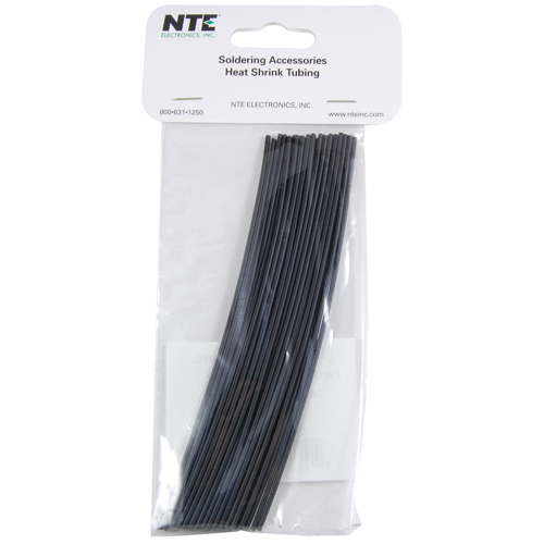 Heat Shrink 3/64 In Dia Thin Wall Black 6 In Length 30 Pieces Per Package 2:1 Shrink Ratio          
