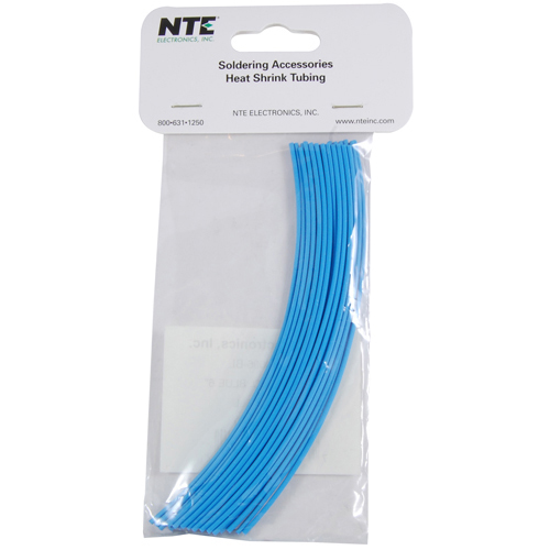 Heat Shrink 3/32 In Dia Thin Wall Blue 6 In Length 30 Pieces Per Package 2:1 Shrink Ratio           