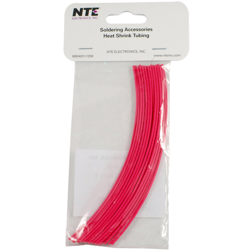 Heat Shrink 3/32 In Dia Thin Wall Red 6 In Length 30 Pieces Per Package 2:1 Shrink Ratio            