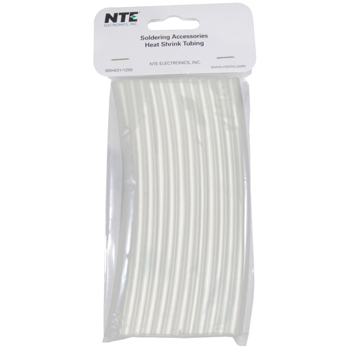 Heat Shrink 3/16 In Dia Thin Wall Clear 6 In Length 25 Pieces Per Package 2:1 Shrink Ratio          