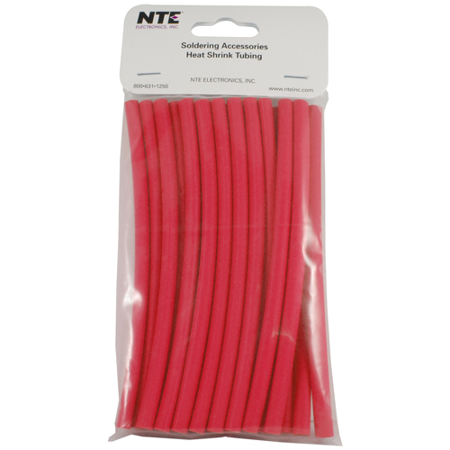 Heat Shrink 1/4 In Dia Thin Wall Red 6 In Length 20 Pieces Per Package 2:1 Shrink Ratio             
