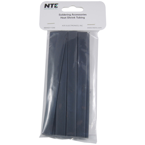 Heat Shrink 5/16 In Dia Thin Wall Black 6 In Length 15 Pieces Per Package 2:1 Shrink Ratio          