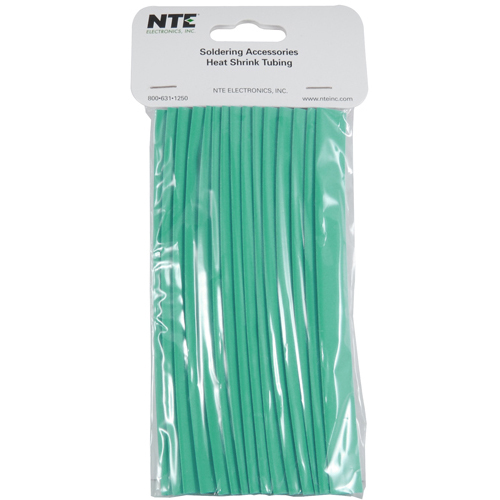 Heat Shrink 5/16 In Dia Thin Wall Green 6 In Length 15 Pieces Per Package 2:1 Shrink Ratio          