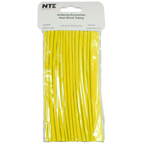 Heat Shrink 5/16 In Dia Thin Wall Yellow 6 In Length 15 Pieces Per Package 2:1 Shrink Ratio         