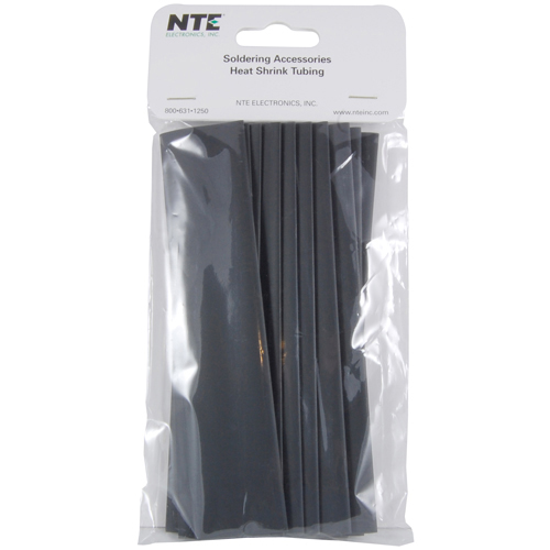 Heat Shrink 3/4 In Dia Thin Wall Black 6 In Length 10 Pieces Per Package 2:1 Shrink Ratio           