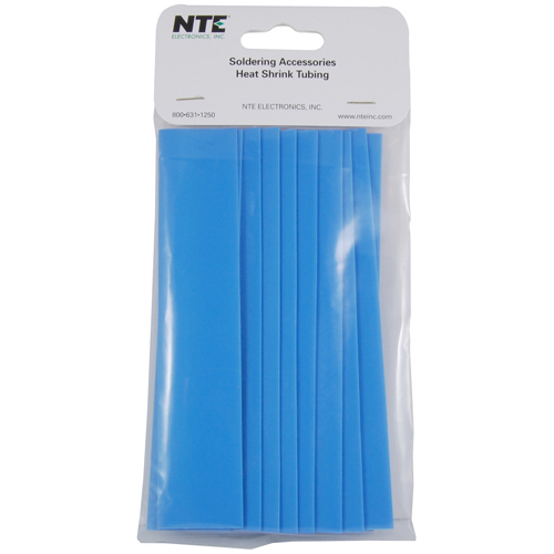 Heat Shrink 3/4 In Dia Thin Wall Blue 6 In Length 10 Pieces Per Package 2:1 Shrink Ratio            