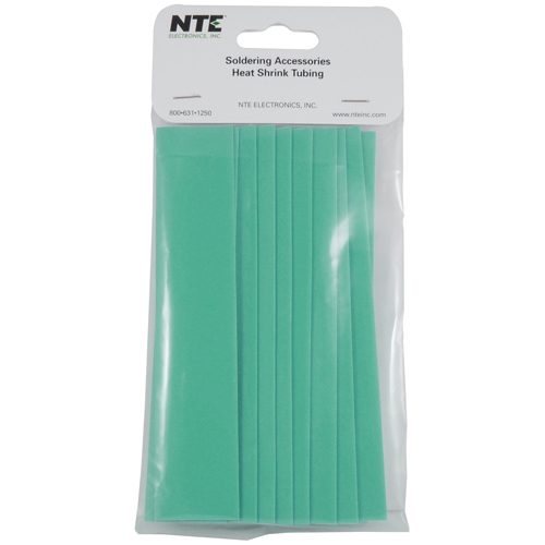 Heat Shrink 3/4 In Dia Thin Wall Green 6 In Length 10 Pieces Per Package 2:1 Shrink Ratio           