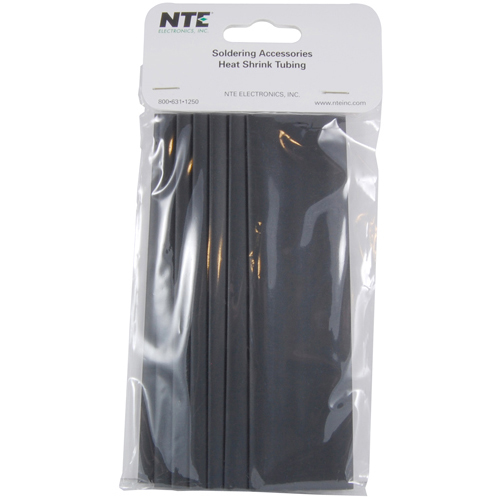 Heat Shrink 1 In Dia Thin Wall Black 6 In Length 7 Pieces Per Package 2:1 Shrink Ratio