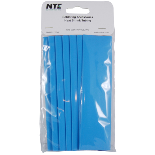 Heat Shrink 1 In Dia Thin Wall Blue 6 In Length 7 Pieces Per Package 2:1 Shrink Ratio