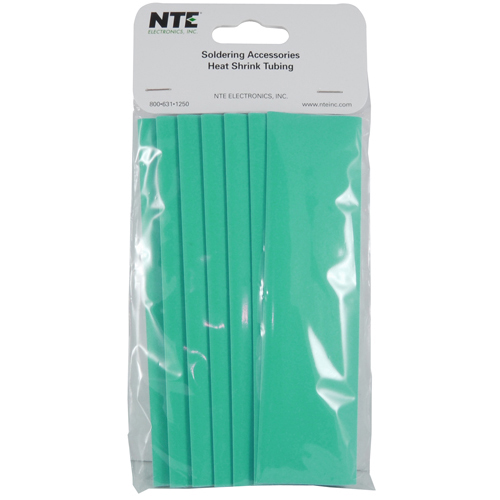 Heat Shrink 1 In Dia Thin Wall Green 6 In Length 7 Pieces Per Package 2:1 Shrink Ratio