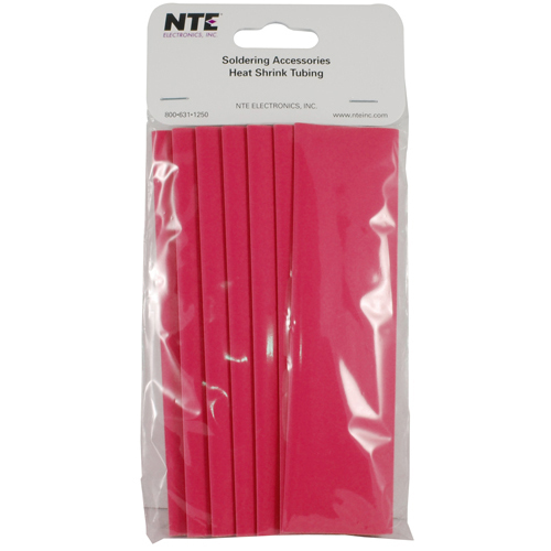 Heat Shrink 1 In Dia Thin Wall Red 6 In Length 7 Pieces Per Package 2:1 Shrink Ratio