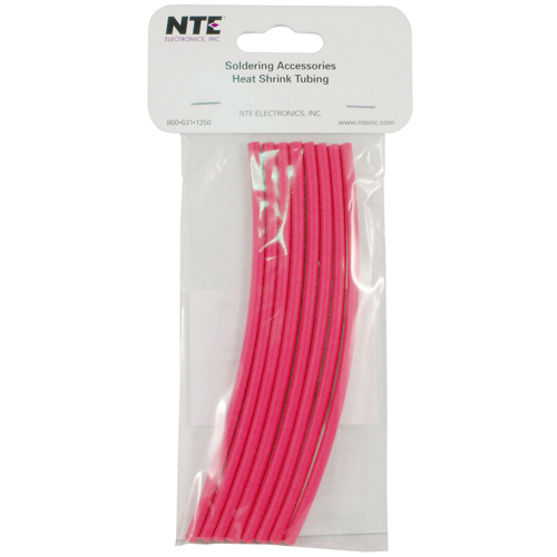 Heat Shrink 1/8 In Dia Dual Wall W/adhesive Red 6 In Length 8 PCs Per Package 3:1 Shrink Ratio