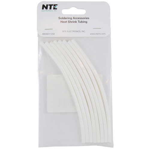 Heat Shrink 1/8 In Dia Dual Wall W/adhesive White 6 In Length 8 PCs Per Package 3:1 Shrink Ratio
