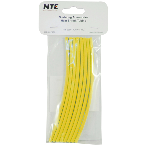 Heat Shrink 1/8 In Dia Dual Wall W/adhesive Yellow 6 In Length 8 PCs Per Package 3:1 Shrink Ratio