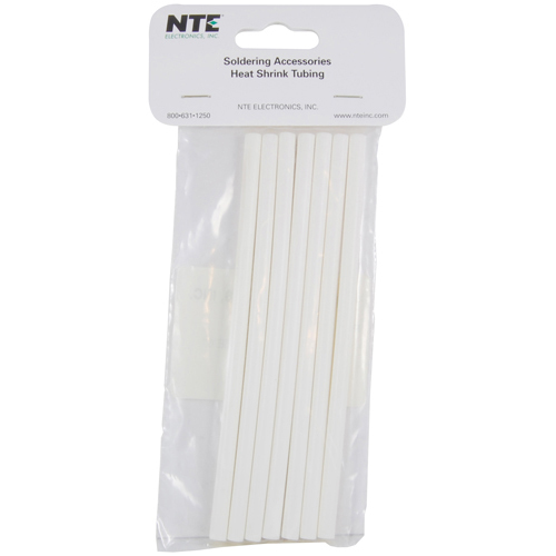 Heat Shrink 3/16 In Dia Dual Wall W/adhesive White 6 In Length 7 PCs Per Package 3:1 Shrink Ratio   