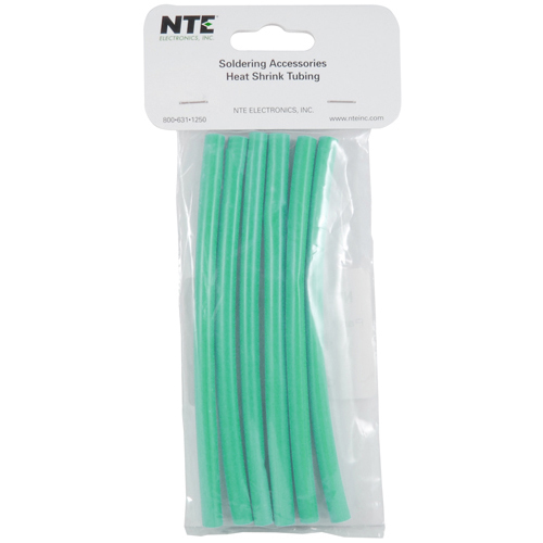 Heat Shrink 1/4 In Dia Dual Wall W/adhesive Green 6 In Length 6 PCs Per Package 3:1 Shrink Ratio