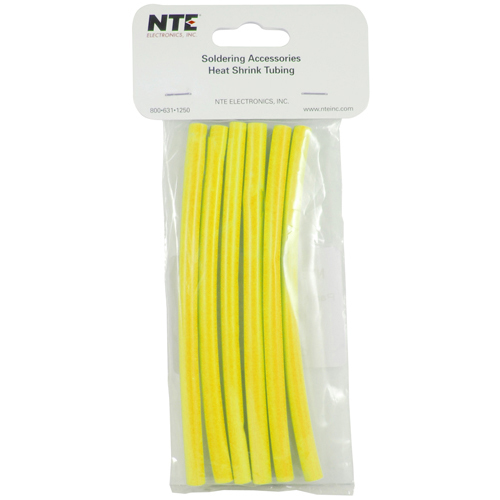 Heat Shrink 1/4 In Dia Dual Wall W/adhesive Yellow 6 In Length 6 PCs Per Package 3:1 Shrink Ratio