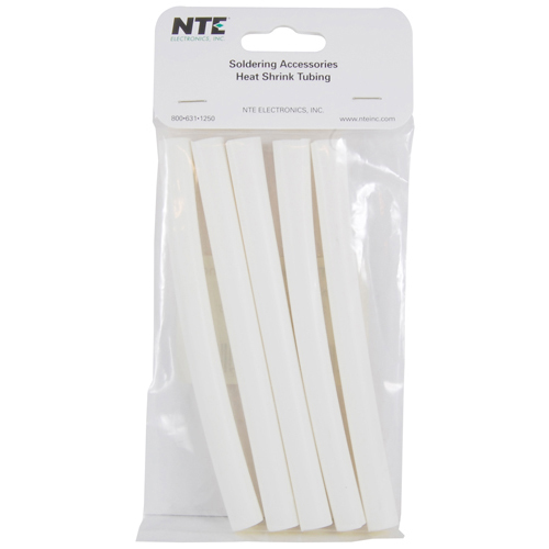 Heat Shrink 3/8 In Dia Dual Wall W/adhesive White 6 In Length 5 PCs Per Package 3:1 Shrink Ratio    