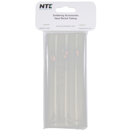Heat Shrink 1/2 In Dia Dual Wall W/adhesive Clear 6 In Length 4 PCs Per Package 3:1 Shrink Ratio    